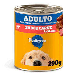 Ração Úmida Pedigree Carne Ao Molho Para Cães Adultos - 290G Lata