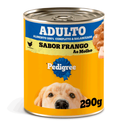 Ração Úmida Pedigree Frango Ao Molho Para Cães Adultos - 290G Lata