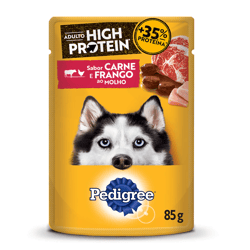 Ração Úmida Pedigree High Protein Sabor Carne E Frango Para Cães Adultos - 85G
