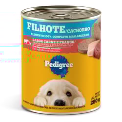 Ração Úmida Pedigree Patê Carne E Frango Para Cães Filhotes - 280G Lata