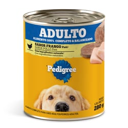 Ração Úmida Pedigree Patê De Frango Para Cães Adultos - 280G Lata