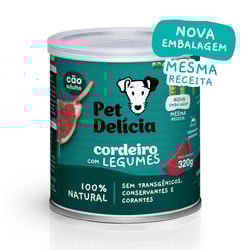 Ração Úmida Pet Delícia Cordeiro Com Legumes Para Cães Adultos - 320G