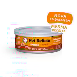 Ração Úmida Pet Delícia Frango Com Mamão Para Gatos Adultos - 110G - 110 Gramas