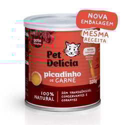 Ração Úmida Pet Delícia Picadinho De Carne Para Gatos - 110G Ou 320G - 320 Gramas