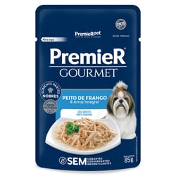 Ração Úmida Premier Gourmet Frango E Arroz Integral Para Cães De Pequeno Porte - 85G - 1 Unidade