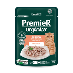 Ração Úmida Premier Gourmet Orgânico Frango Para Gatos Adultos - 70G