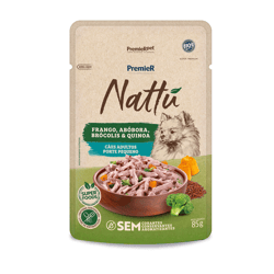 Ração Úmida Premier Nattu Frango E Abóbora 85G Para Cães Adultos De Porte Pequeno