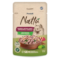 Ração Úmida Premier Nattu Frango E Batata-Doce - 85G Para Cães Adultos De Porte Pequeno