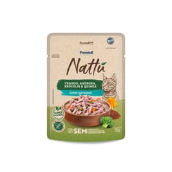 Ração Úmida Premier Nattu Para Gatos Castrados Sabor Frango, Abóbora, Brócolis E Quinoa - 70G - 1 Unidade