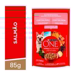 Ração Úmida Purina One Para Cães Adultos E Filhotes Sabor Salmão - 85G