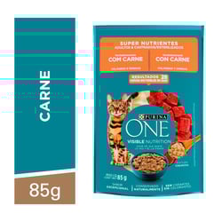 Ração Úmida Purina One Sabor Carne 85G Para Gatos Adultos E Filhotes