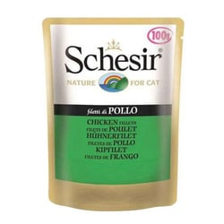 Ração Úmida Schesir Filé De Frango Para Gatos - 1 Sachê 100G
