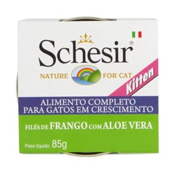Ração Úmida Schesir Patê Frango Com Aloe Para Gatos Filhotes - 85G