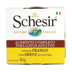 Ração Úmida Schesir Patê Frango Com Arroz Para Gatos - 85G - 1 Unidade