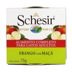Ração Úmida Schesir Patê Frango Com Maçã Para Gatos - 75G