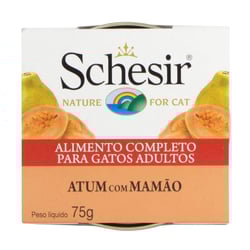 Ração Úmida Schesir Patê Gatos Atum Com Mamão 75G - 1 Unidade