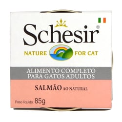 Ração Úmida Schesir Patê Salmão Natural Para Gatos - 1 Unidade (85G)
