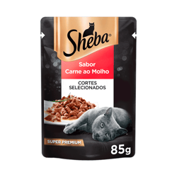 Ração Úmida Sheba Carne Ao Molho Para Gatos Adultos - 85G