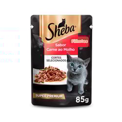 Ração Úmida Sheba Carne Ao Molho Para Gatos Filhotes - 85G Sachê