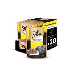 Ração Úmida Sheba Frango Assado Para Gatos Adultos - Kit 20 Sachês