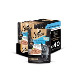 Ração Úmida Sheba Sabor Atum Marinado Para Gatos Filhotes - 40 Unidades