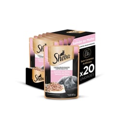Ração Úmida Sheba Sabor Salmão Ao Molho Para Gatos Adultos - 20 Unidades