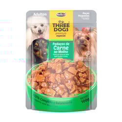 Ração Úmida Three Dogs Original Para Adultos De Raças Pequenas E Mini - 100G Sachê