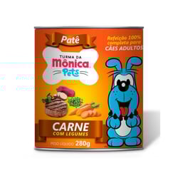 Ração Úmida Turma Da Mônica Pets Patê Para Cães Adultos Sabor Carne Com Legumes - 280G