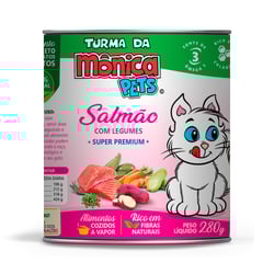 Ração Úmida Turma Da Mônica Sabor Salmão Com Legumes Para Gatos - 280G
