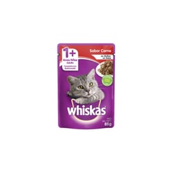 Ração Úmida Whiskas Carne Ao Molho Para Gatos Adultos - 1 Unidade 85G