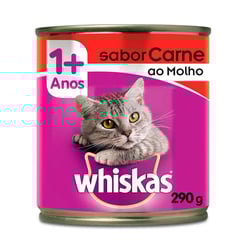 Ração Úmida Whiskas Carne Ao Molho Para Gatos Adultos - 290G