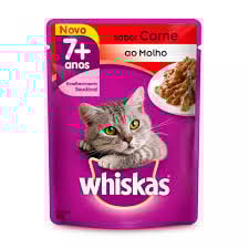 Ração Úmida Whiskas Carne Ao Molho Para Gatos Sênior 7+ Anos - 85G