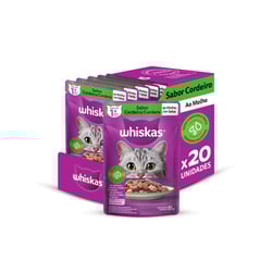 Ração Úmida Whiskas Cordeiro Ao Molho Para Gatos Adultos - Kit 20 Unidades