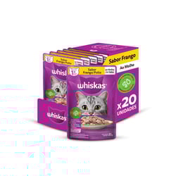 Ração Úmida Whiskas Frango Ao Molho Para Gatos Adultos - Kit 20 Unidades