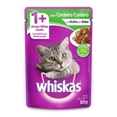 Ração Úmida Whiskas Para Gatos Adultos Sabor Cordeiro - 85G