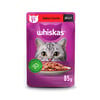 Ração Úmida Whiskas Sabor Carne Para Gatos Adultos - 1 Sachê De 85G