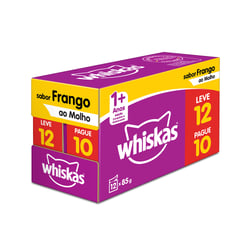 Ração Úmida Whiskas Sabor Frango Ao Molho Para Gatos Adultos - 1 Sachê - Leve 12 Pague 10