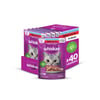 Ração Úmida Whiskas Sachê Carne Ao Molho Para Gatos Adultos Castrados - Kit 40 Unidades