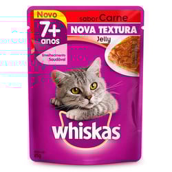 Ração Úmida Whiskas Sachê Jelly Carne Para Gatos 7+ - 85G