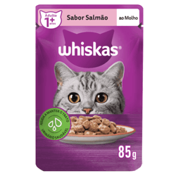Ração Úmida Whiskas Salmão Ao Molho Para Gatos Adultos - 85Glach