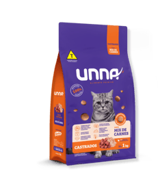 Ração Unna Para Gatos Castrados Sabor Mix De Carne - 10,1Kg