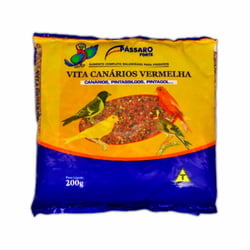 Ração Vita Vermelha Pássaro Forte Para Canários - 200G