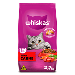 Ração Whiskas Carne Para Gatos Adultos 500G - 1 Unidade - 2,7 Kilos