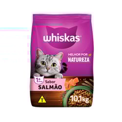 Ração Whiskas Melhor Por Natureza Salmão 10,1Kg Para Gatos Adultos - 10,1 Kilos