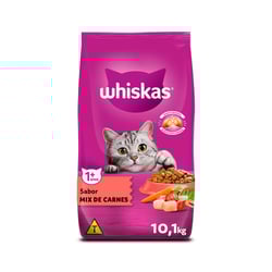 Ração Whiskas Mix De Carnes 10,1Kg Para Gatos Adultos - 10,1 Kilos