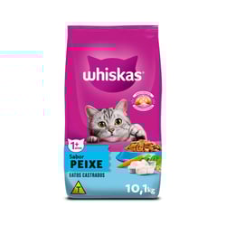 Ração Whiskas Peixe 10,1Kg Para Gatos Adultos Castrados - 10,1 Kilos