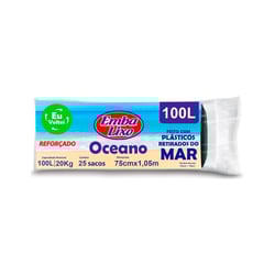 Saco De Lixo Embalixo Oceano Preto 100L Para Casa E Jardim - 100 Litros