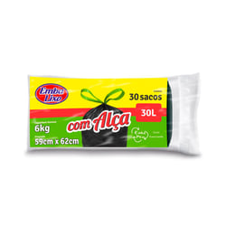 Saco De Lixo Embalixo Preto Com Alça 30L Para Casa E Jardim - 30 Litros