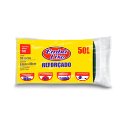 Saco De Lixo Reforçado Embalixo Preto 50L