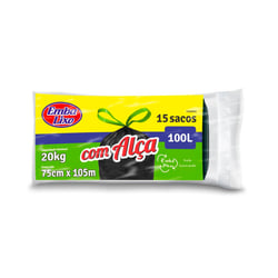 Saco Lixo Embalixo Preto 100L Com Alça - 100 Litros